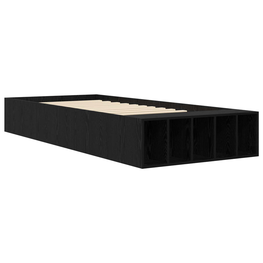 Bedframe met opslag Zwart eiken 80 x 200 cm Bewerkt hout
