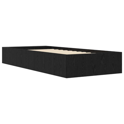 Bedframe met opslag Zwart eiken 80 x 200 cm Bewerkt hout