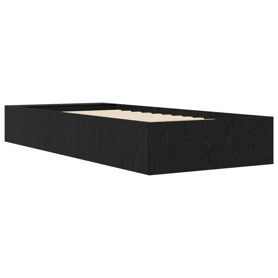 Bedframe met opslag Zwart eiken 80 x 200 cm Bewerkt hout