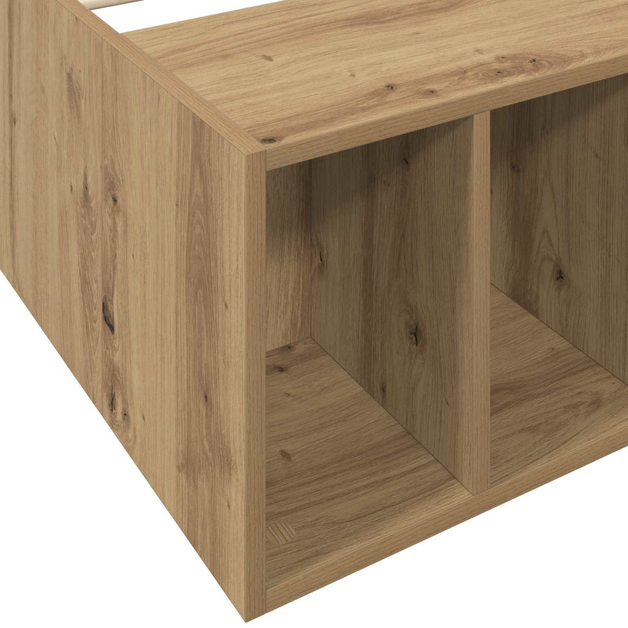 Bedframe met opslag Artisanaal eiken 80 x 200 cm Bewerkt hout