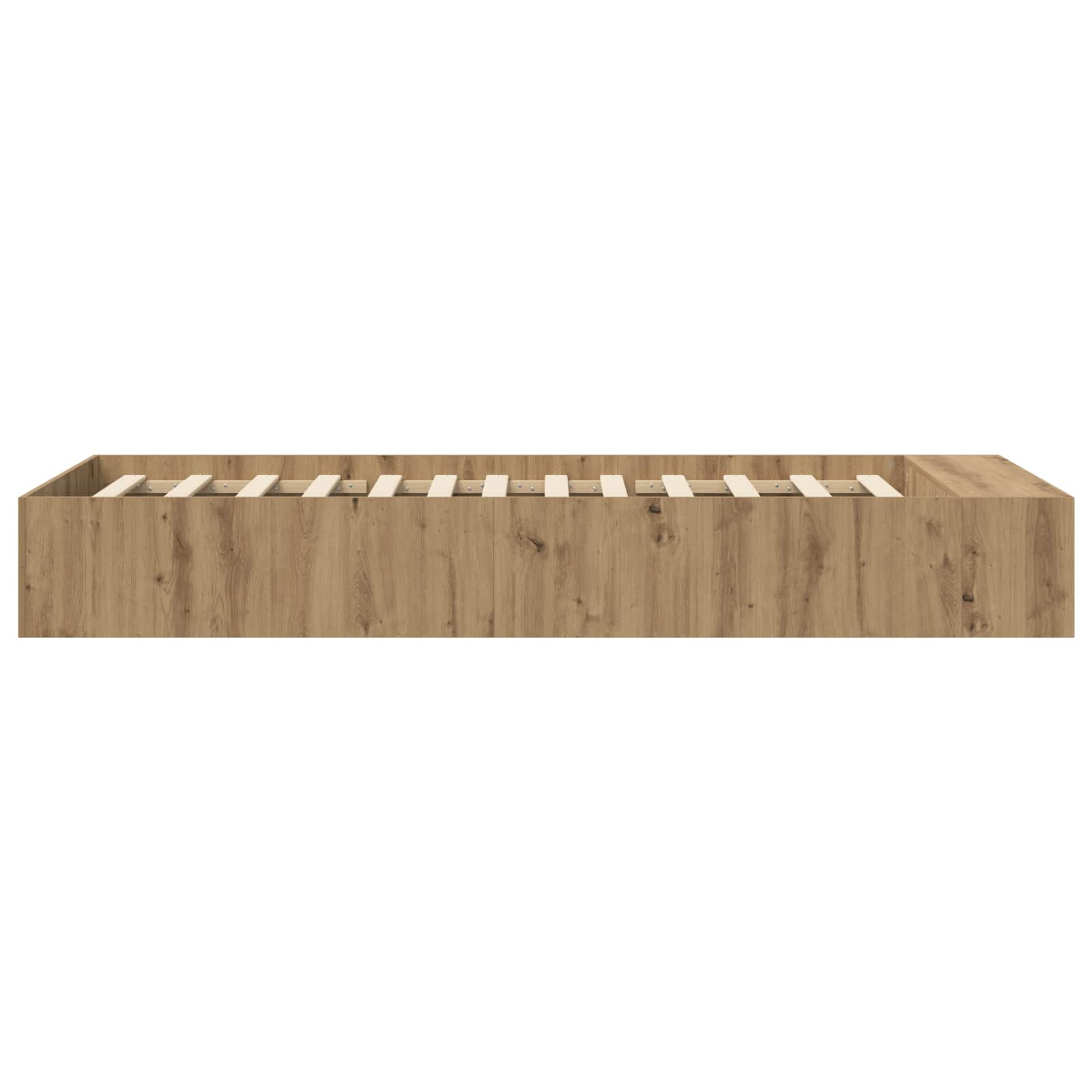 Bedframe met opslag Artisanaal eiken 80 x 200 cm Bewerkt hout