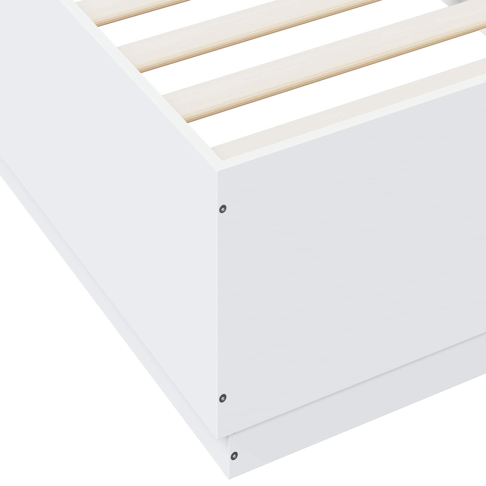 Bed Frame met LED Wit 80 x 200 cm Bewerkt hout