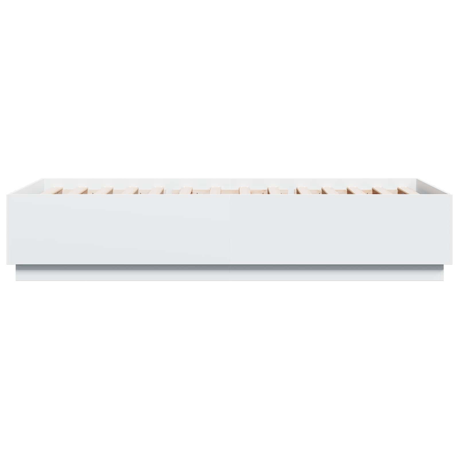 Bed Frame met LED Wit 80 x 200 cm Bewerkt hout