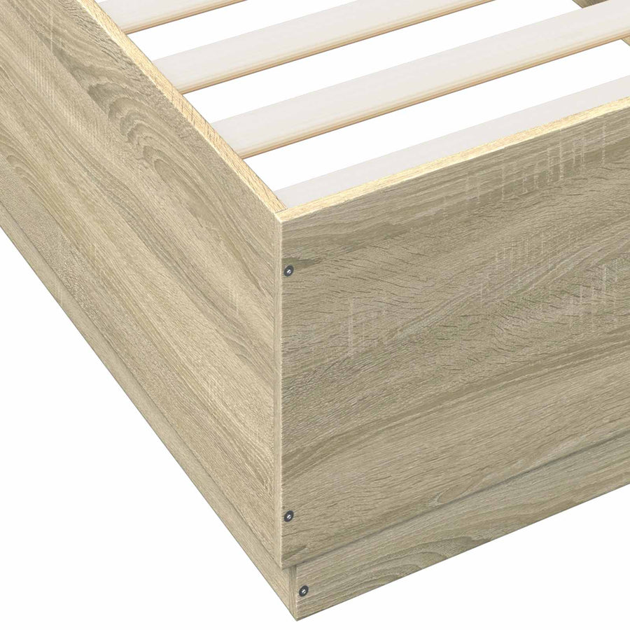 Bed Frame met LED Sonoma Eiken 80 x 200 cm Bewerkt hout