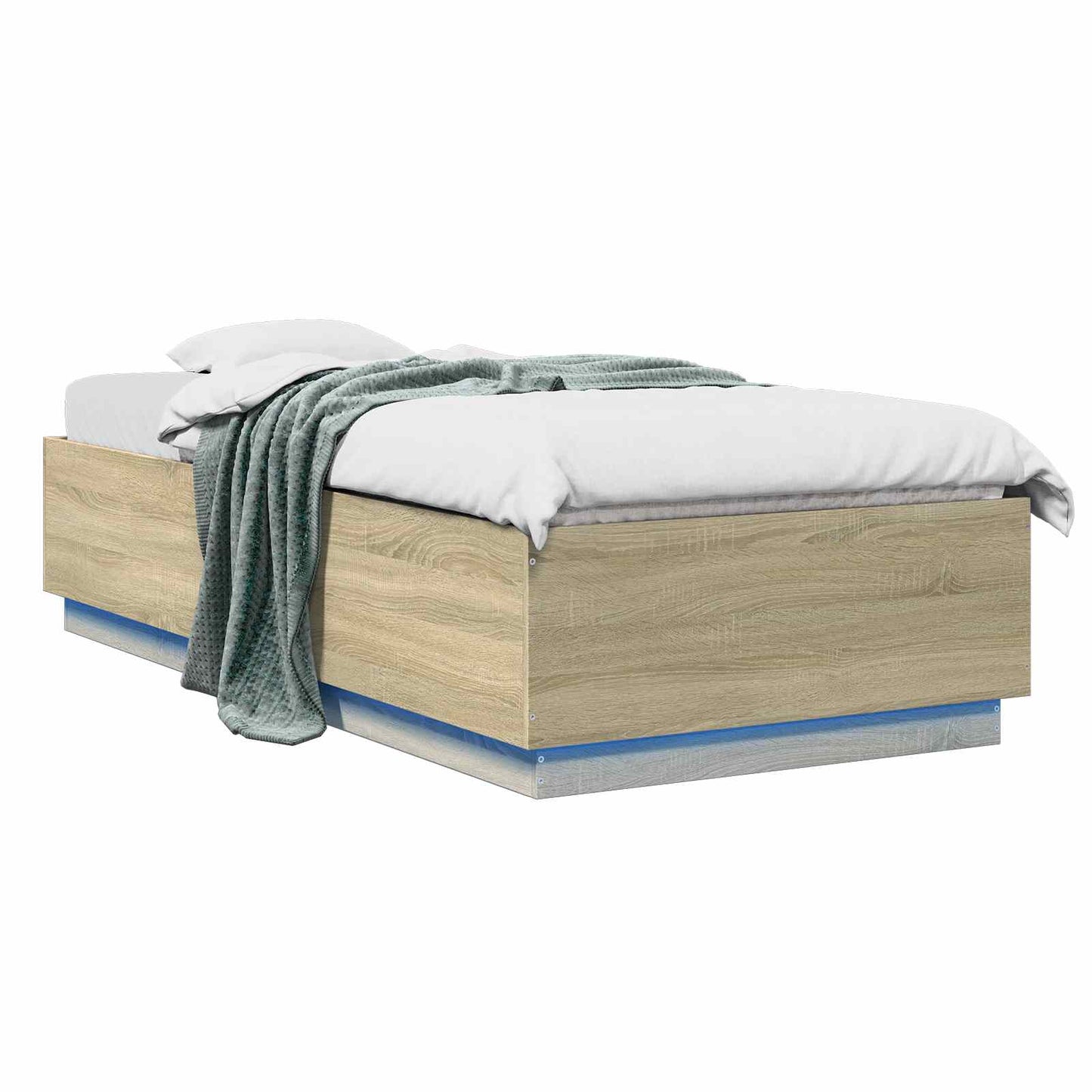 Bed Frame met LED Sonoma Eiken 80 x 200 cm Bewerkt hout