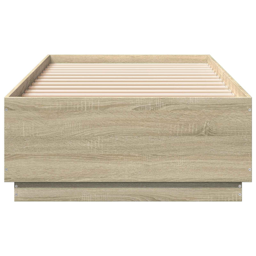 Bed Frame met LED Sonoma Eiken 80 x 200 cm Bewerkt hout