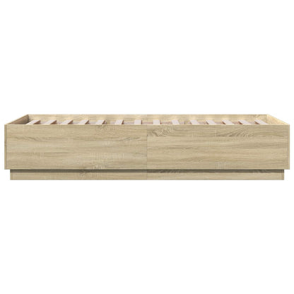 Bed Frame met LED Sonoma Eiken 80 x 200 cm Bewerkt hout