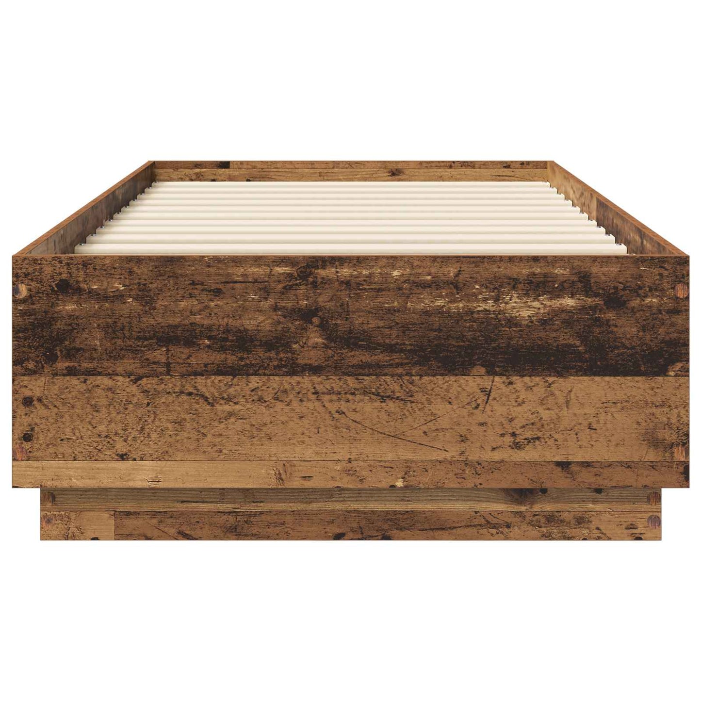 Bed Frame met LED Oud hout 80 x 200 cm Bewerkt hout