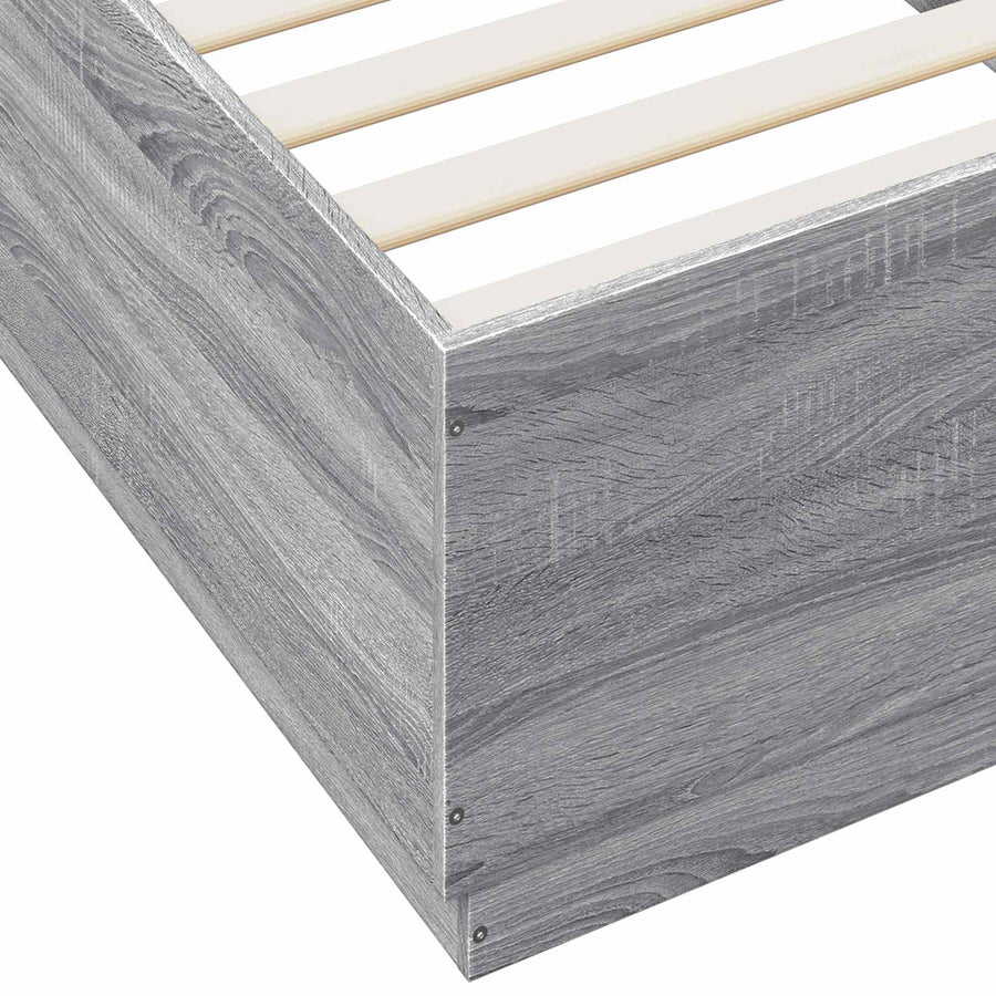 Bed Frame met LED Grijs Sonoma 80 x 200 cm Bewerkt hout