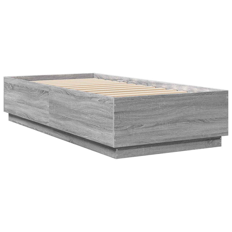 Bed Frame met LED Grijs Sonoma 80 x 200 cm Bewerkt hout
