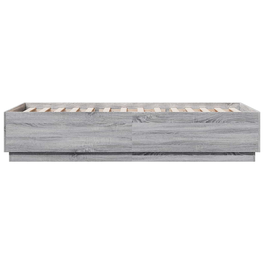 Bed Frame met LED Grijs Sonoma 80 x 200 cm Bewerkt hout