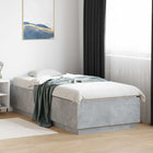 Bed Frame met LED Betongrijs 80 x 200 cm Bewerkt hout