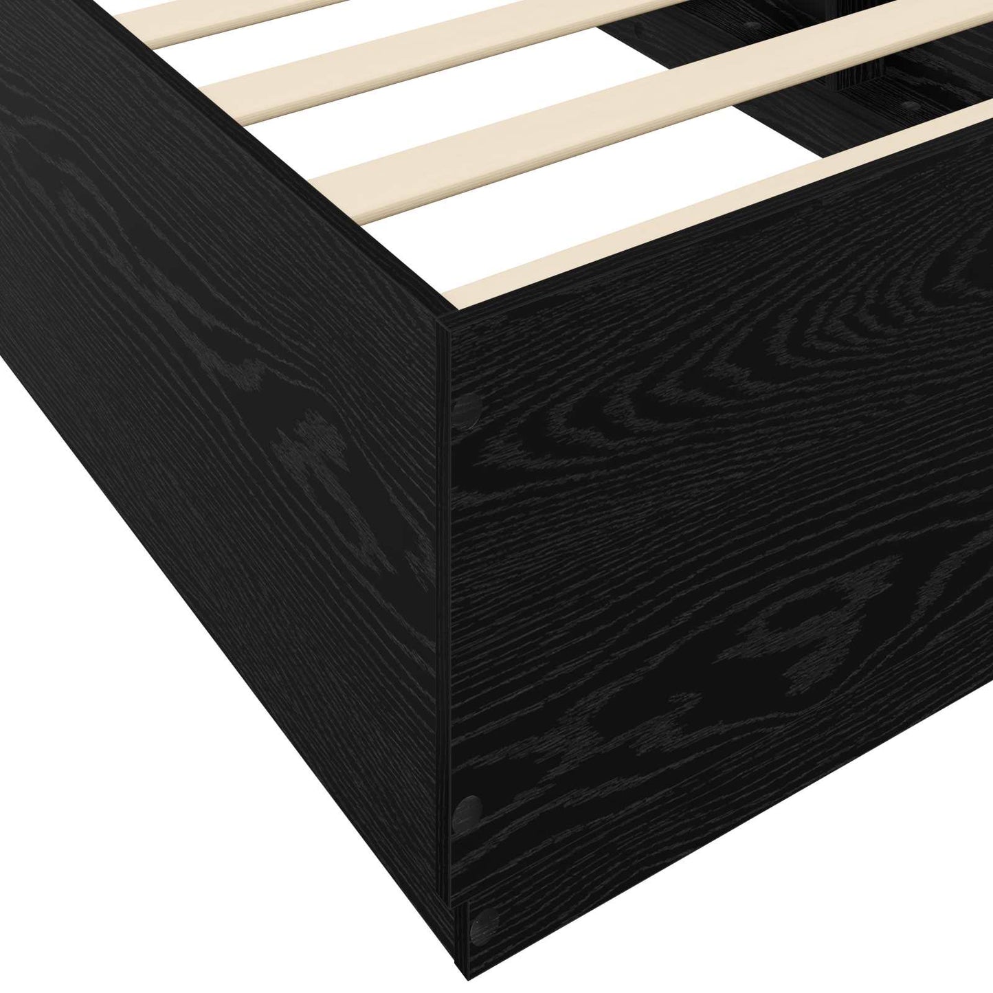 Bed Frame met LED Zwart eiken 80 x 200 cm Bewerkt hout