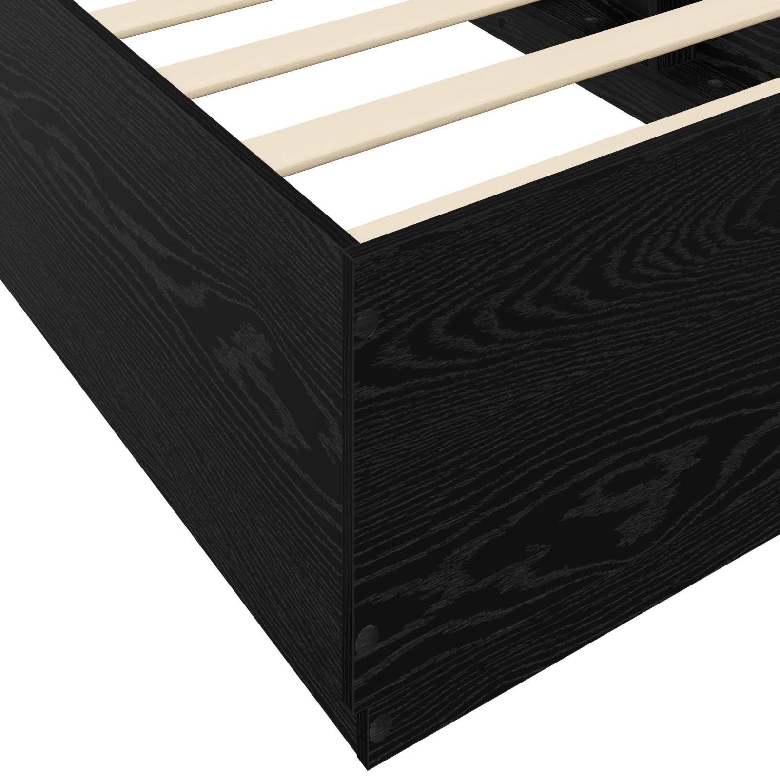 Bed Frame met LED Zwart eiken 80 x 200 cm Bewerkt hout