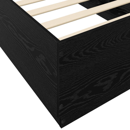 Bed Frame met LED Zwart eiken 80 x 200 cm Bewerkt hout