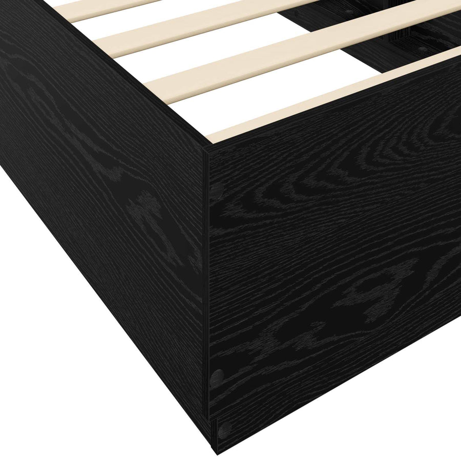 Bed Frame met LED Zwart eiken 80 x 200 cm Bewerkt hout
