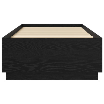 Bed Frame met LED Zwart eiken 80 x 200 cm Bewerkt hout