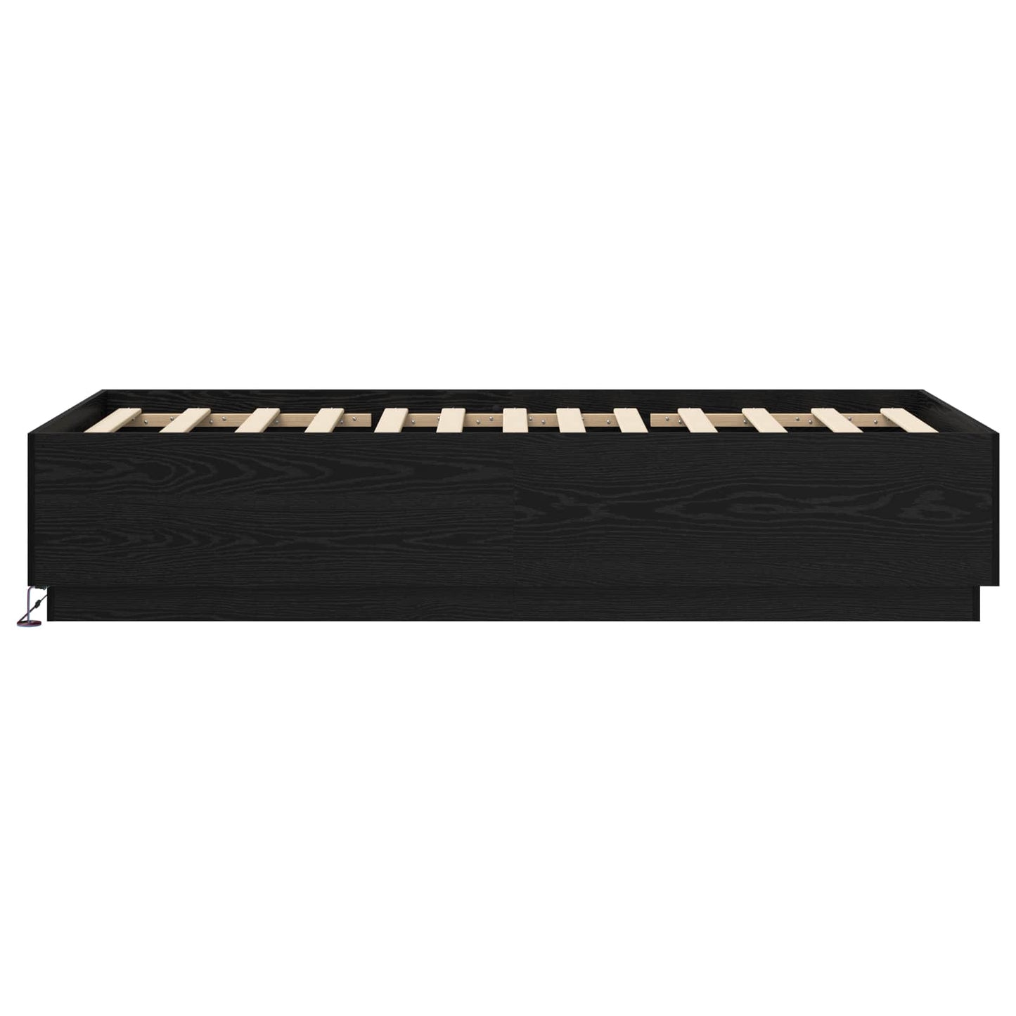 Bed Frame met LED Zwart eiken 80 x 200 cm Bewerkt hout