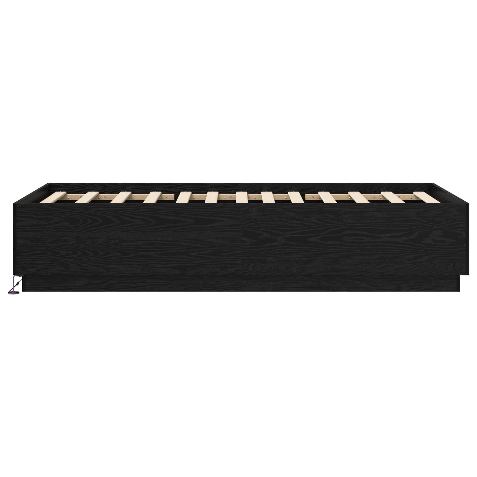 Bed Frame met LED Zwart eiken 80 x 200 cm Bewerkt hout