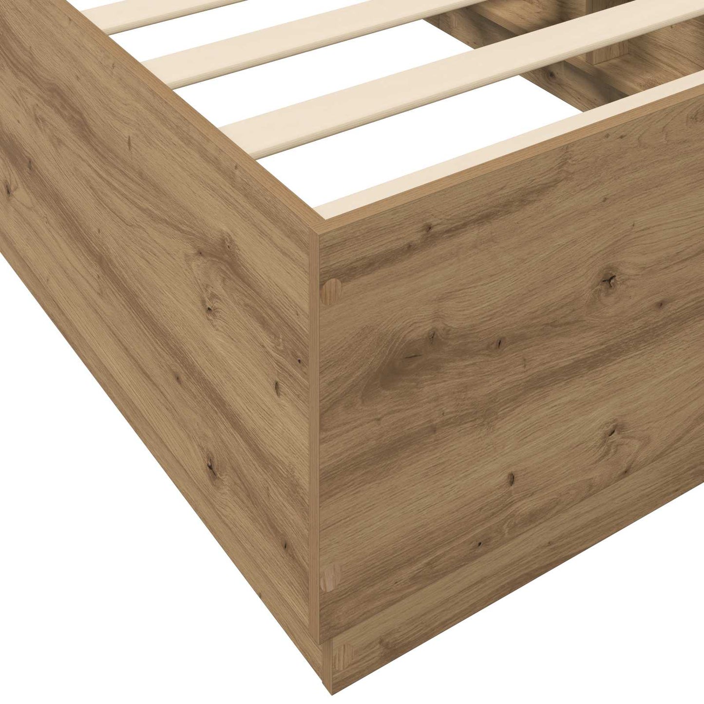 Bed Frame met LED Artisanaal eiken 80 x 200 cm Bewerkt hout
