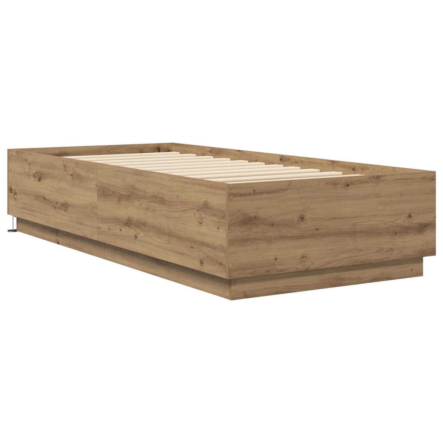 Bed Frame met LED Artisanaal eiken 80 x 200 cm Bewerkt hout