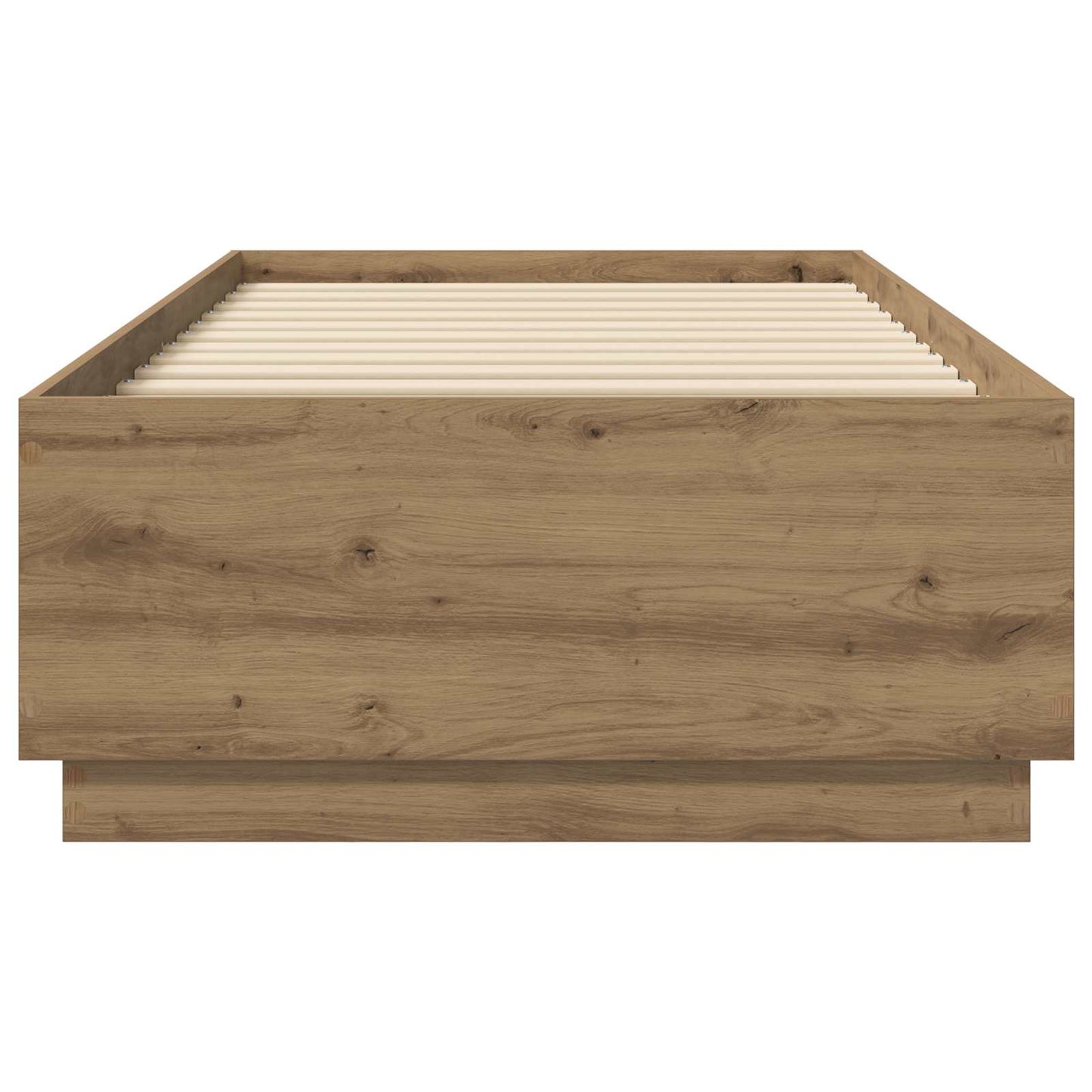 Bed Frame met LED Artisanaal eiken 80 x 200 cm Bewerkt hout