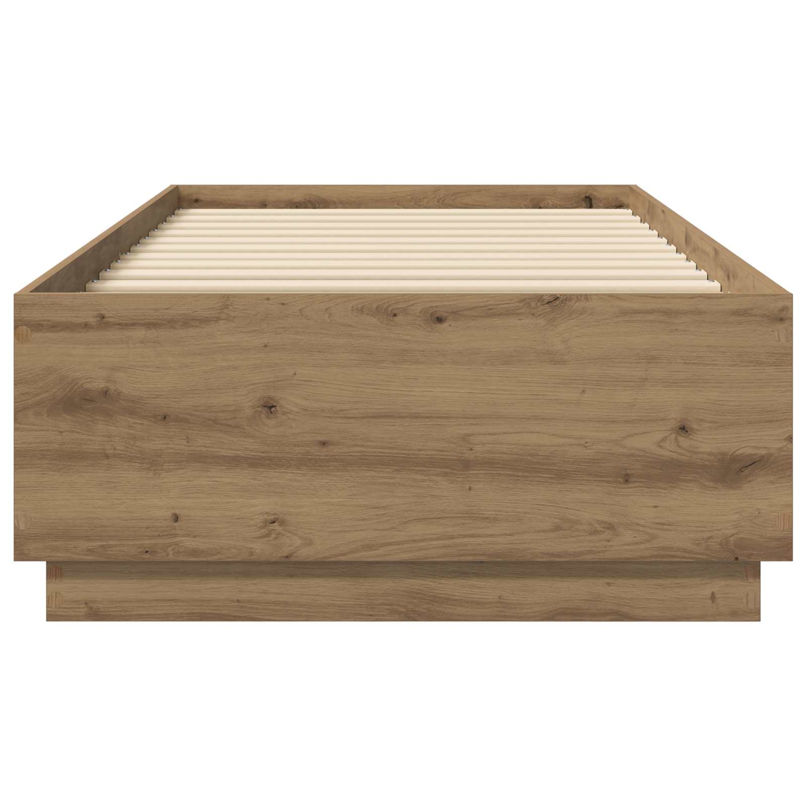 Bed Frame met LED Artisanaal eiken 80 x 200 cm Bewerkt hout
