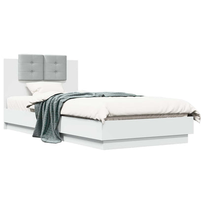 Bedframe met Hoofdeinde Wit 80 x 200 cm Bewerkt hout
