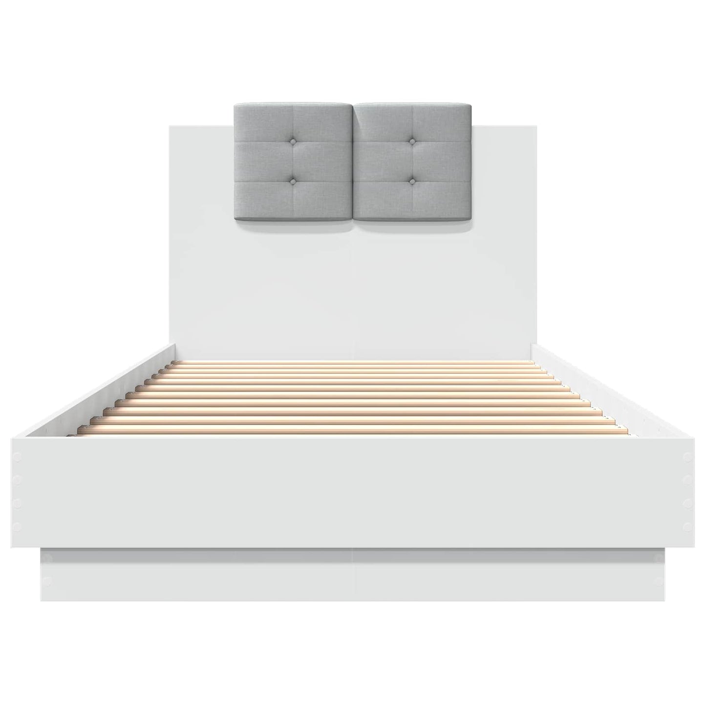 Bedframe met Hoofdeinde Wit 80 x 200 cm Bewerkt hout