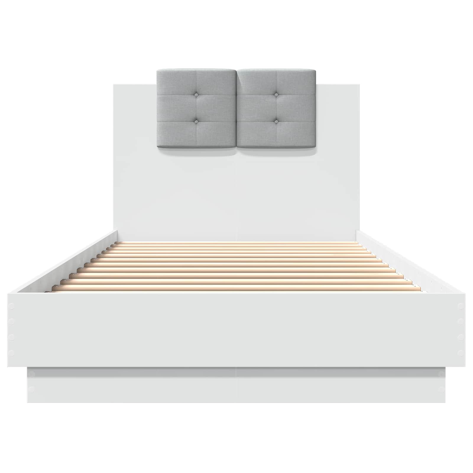 Bedframe met Hoofdeinde Wit 80 x 200 cm Bewerkt hout