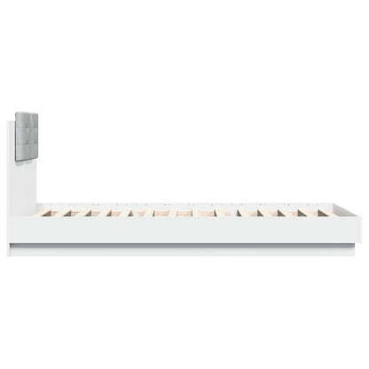 Bedframe met Hoofdeinde Wit 80 x 200 cm Bewerkt hout