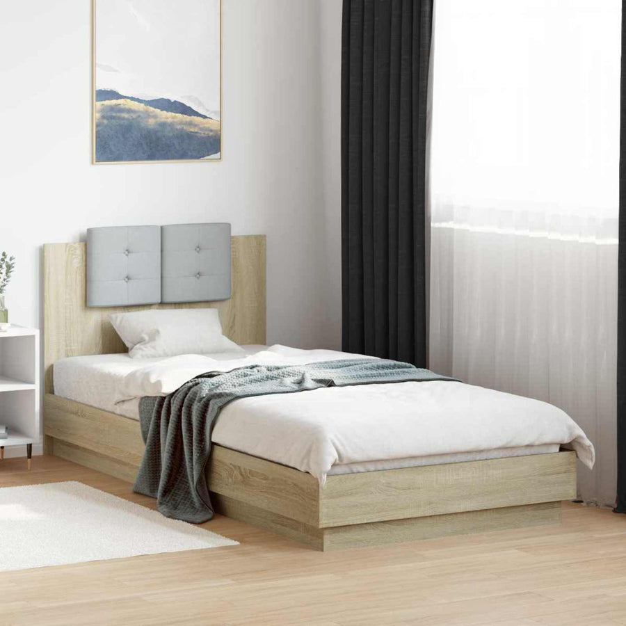 Bedframe met Hoofdeinde Sonoma Eiken 80 x 200 cm Bewerkt hout