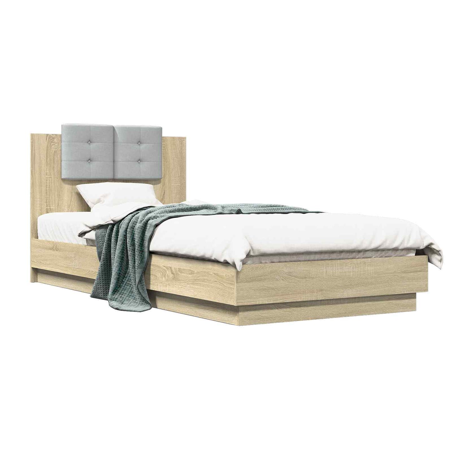 Bedframe met Hoofdeinde Sonoma Eiken 80 x 200 cm Bewerkt hout