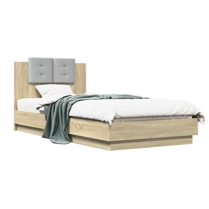 Bedframe met Hoofdeinde Sonoma Eiken 80 x 200 cm Bewerkt hout