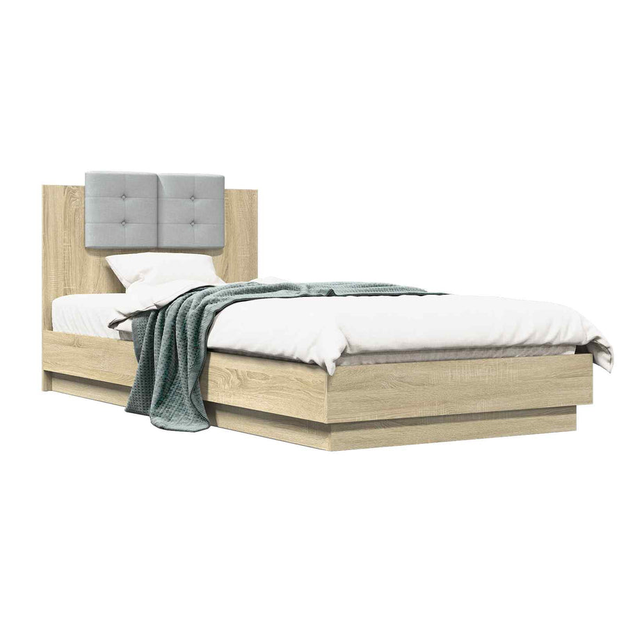 Bedframe met Hoofdeinde Sonoma Eiken 80 x 200 cm Bewerkt hout