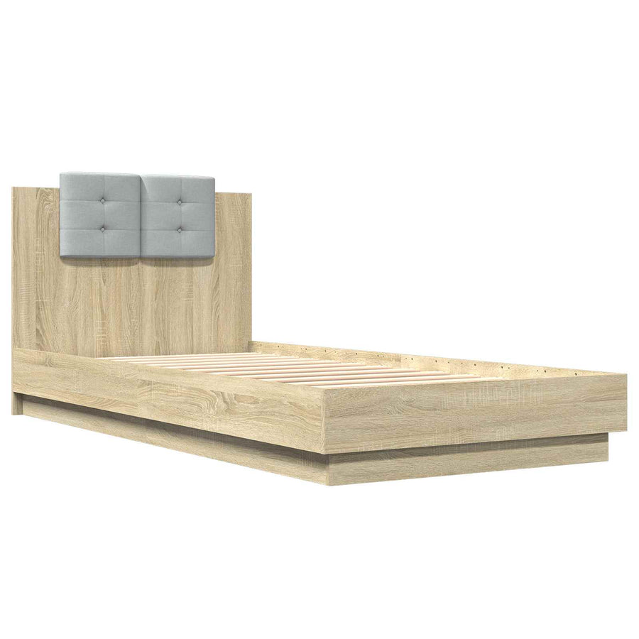 Bedframe met Hoofdeinde Sonoma Eiken 80 x 200 cm Bewerkt hout