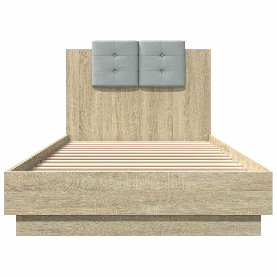 Bedframe met Hoofdeinde Sonoma Eiken 80 x 200 cm Bewerkt hout