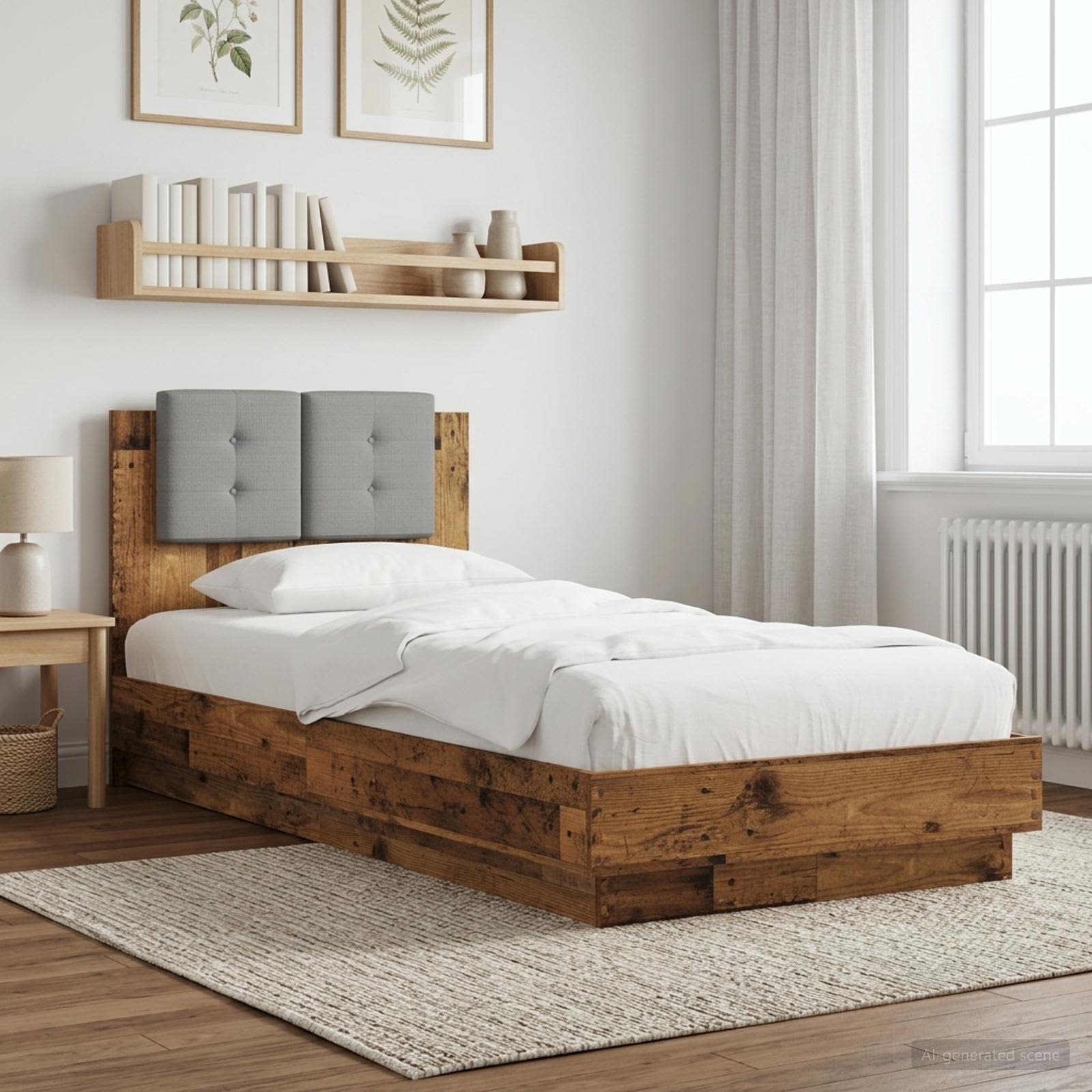 Bedframe met Hoofdeinde Oud hout 80 x 200 cm Bewerkt hout