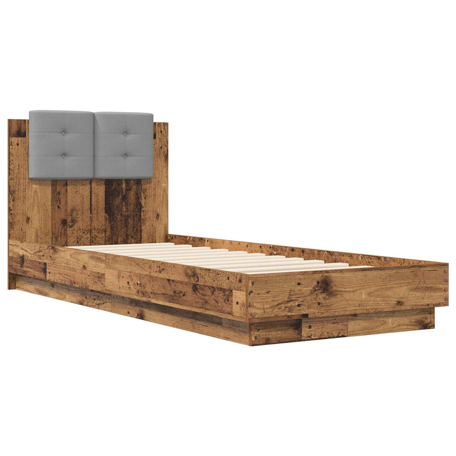 Bedframe met Hoofdeinde Oud hout 80 x 200 cm Bewerkt hout