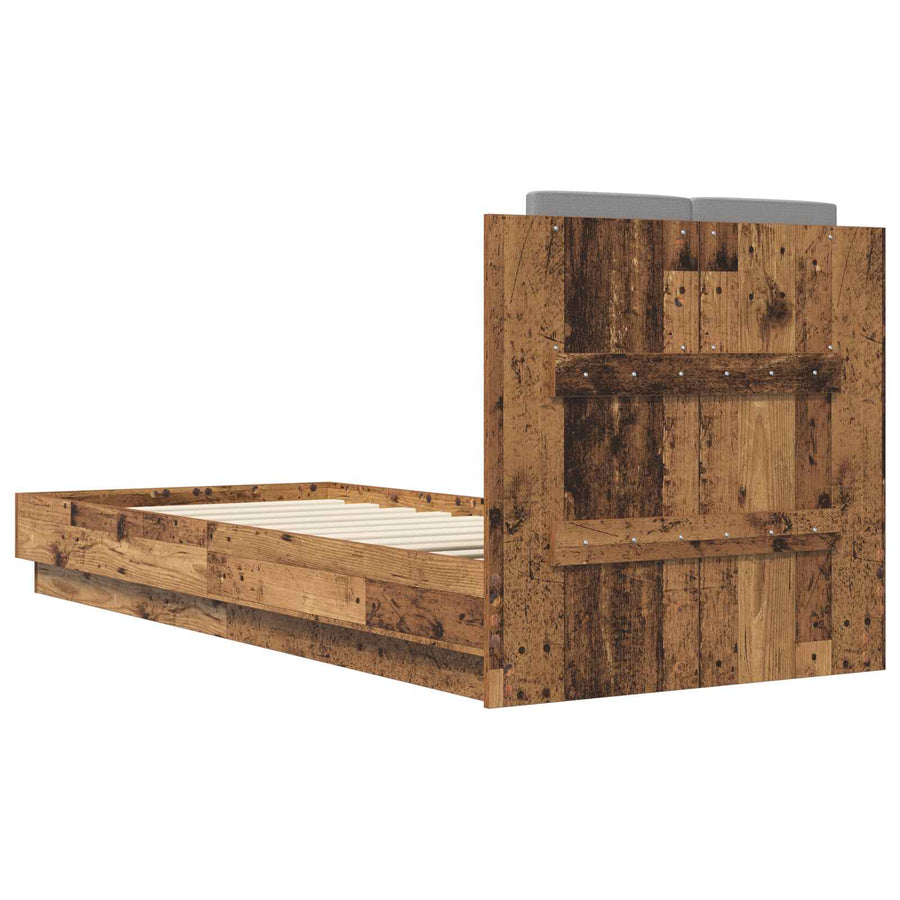 Bedframe met Hoofdeinde Oud hout 80 x 200 cm Bewerkt hout