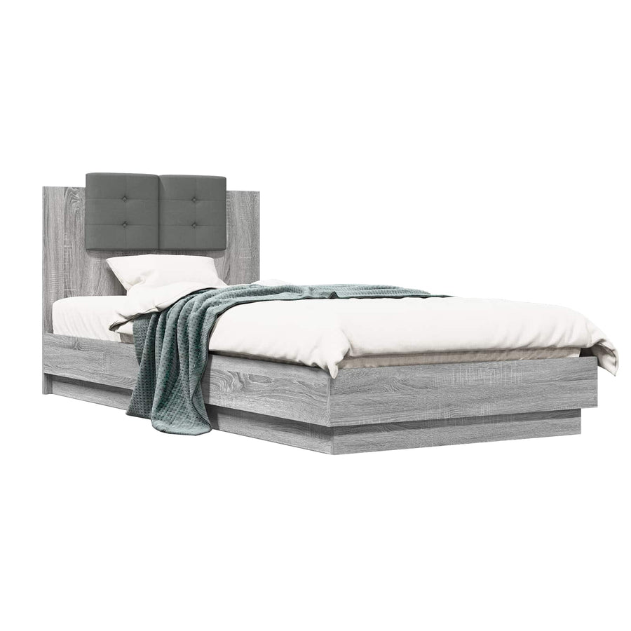 Bedframe met Hoofdeinde Grijs Sonoma 80 x 200 cm Bewerkt hout