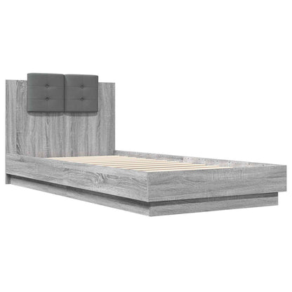 Bedframe met Hoofdeinde Grijs Sonoma 80 x 200 cm Bewerkt hout