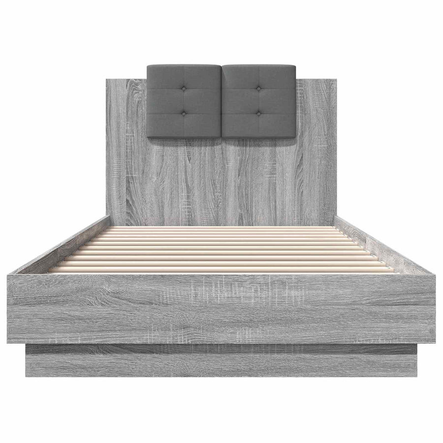 Bedframe met Hoofdeinde Grijs Sonoma 80 x 200 cm Bewerkt hout