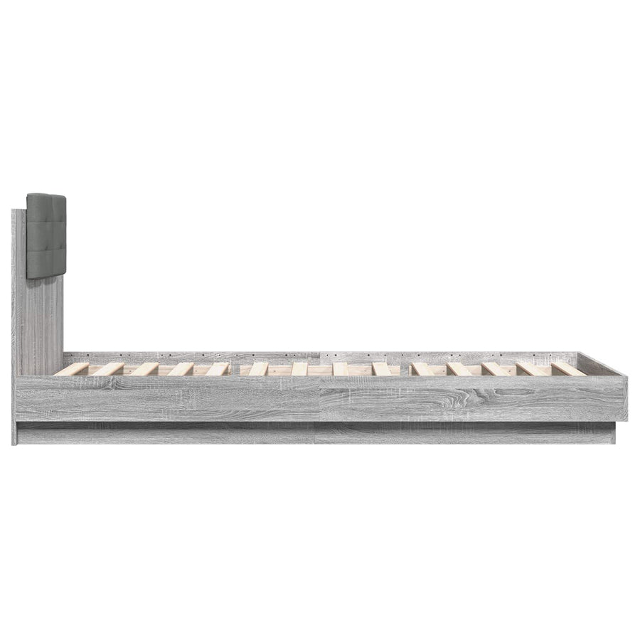 Bedframe met Hoofdeinde Grijs Sonoma 80 x 200 cm Bewerkt hout
