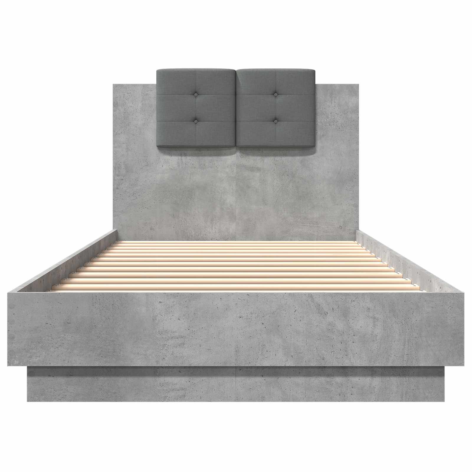 Bedframe met Hoofdeinde Betongrijs 80 x 200 cm Bewerkt hout