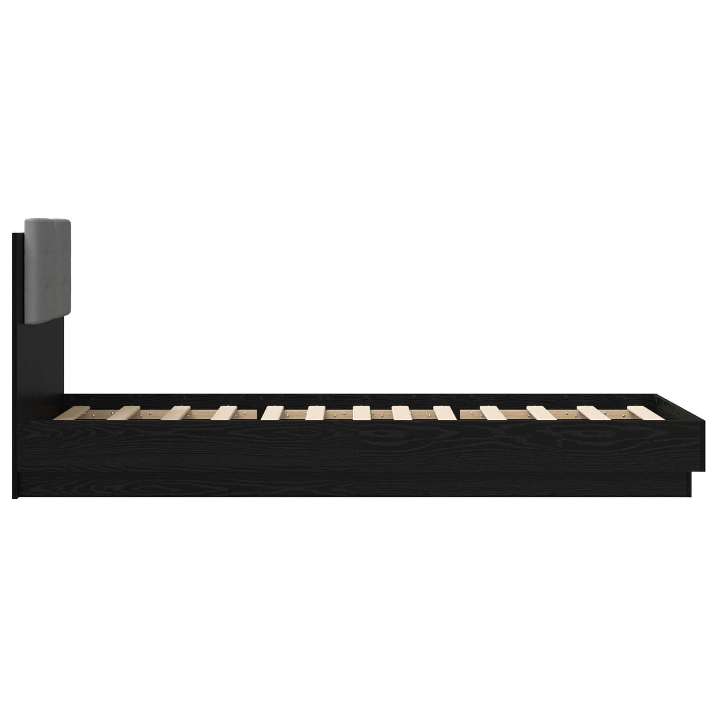 Bedframe met Hoofdeinde Zwart eiken 80 x 200 cm Bewerkt hout