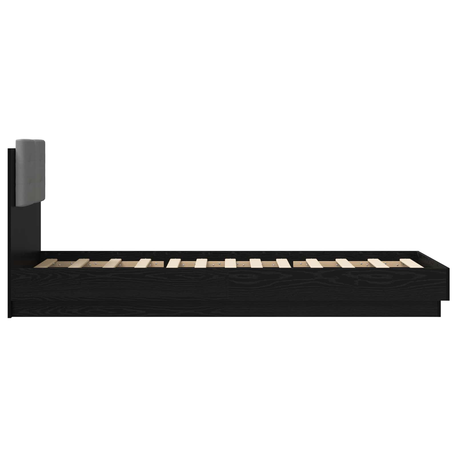 Bedframe met Hoofdeinde Zwart eiken 80 x 200 cm Bewerkt hout