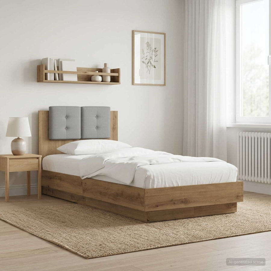 Bedframe met Hoofdeinde Artisanaal eiken 80 x 200 cm