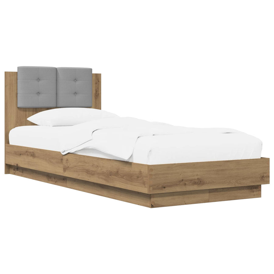 Bedframe met Hoofdeinde Artisanaal eiken 80 x 200 cm