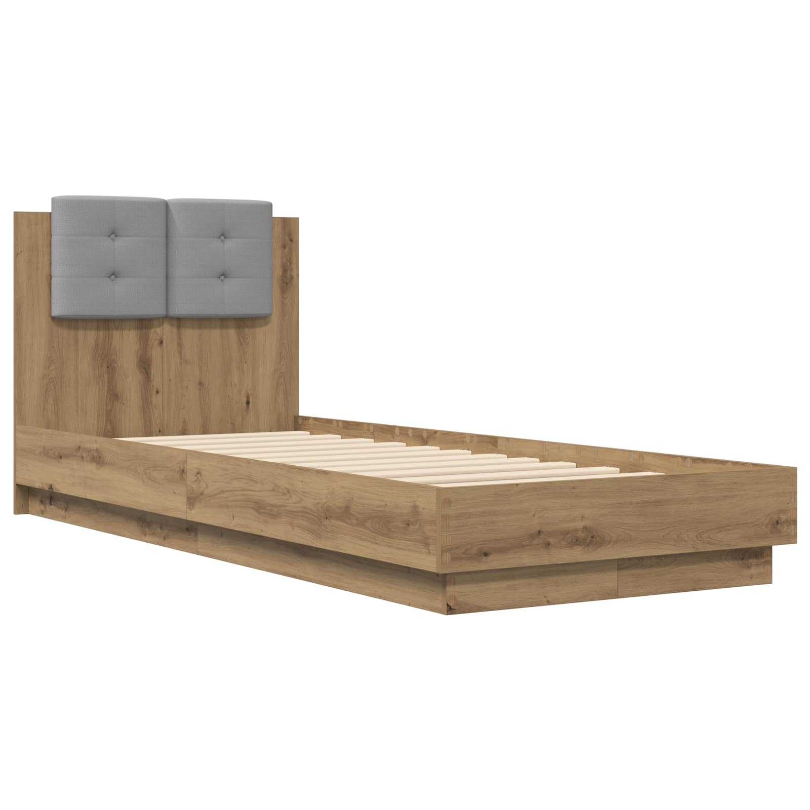 Bedframe met Hoofdeinde Artisanaal eiken 80 x 200 cm
